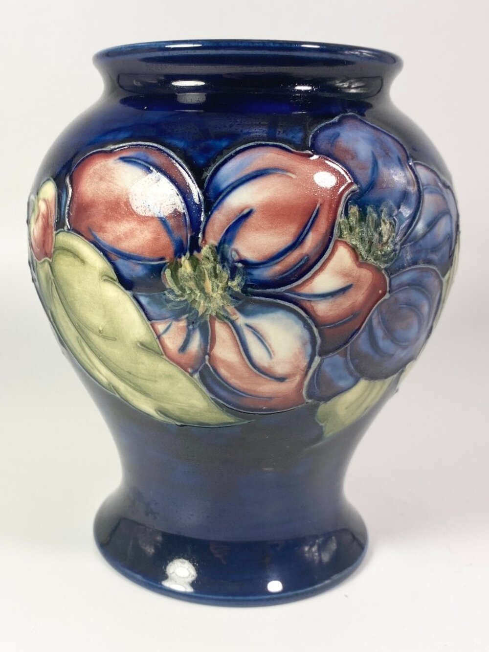 Moorcroft Pottery Pansy Vase Signature  on Bottom Made in England